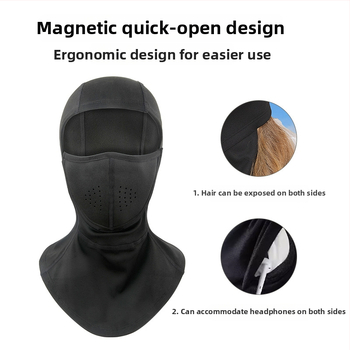 Magnētiskā slēpošanas sejas maska ar UV aizsardzību, ūdensnecaurlaidīgs audums, flīsa iekšējā odere, universāla