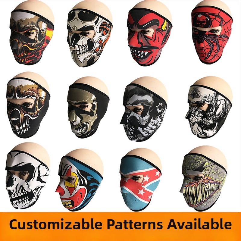 Velosipēdu maska ar vēja izturīgu dizainu, spoku motīvs, 58 g, SBR kompozīts, universāla