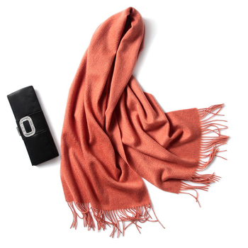 Φουλάρι από κασμίρι, 100% κασμίρι, μακρύ και ευέλικτο, πλεκτό για χειμώνα, κορεατικού στυλ