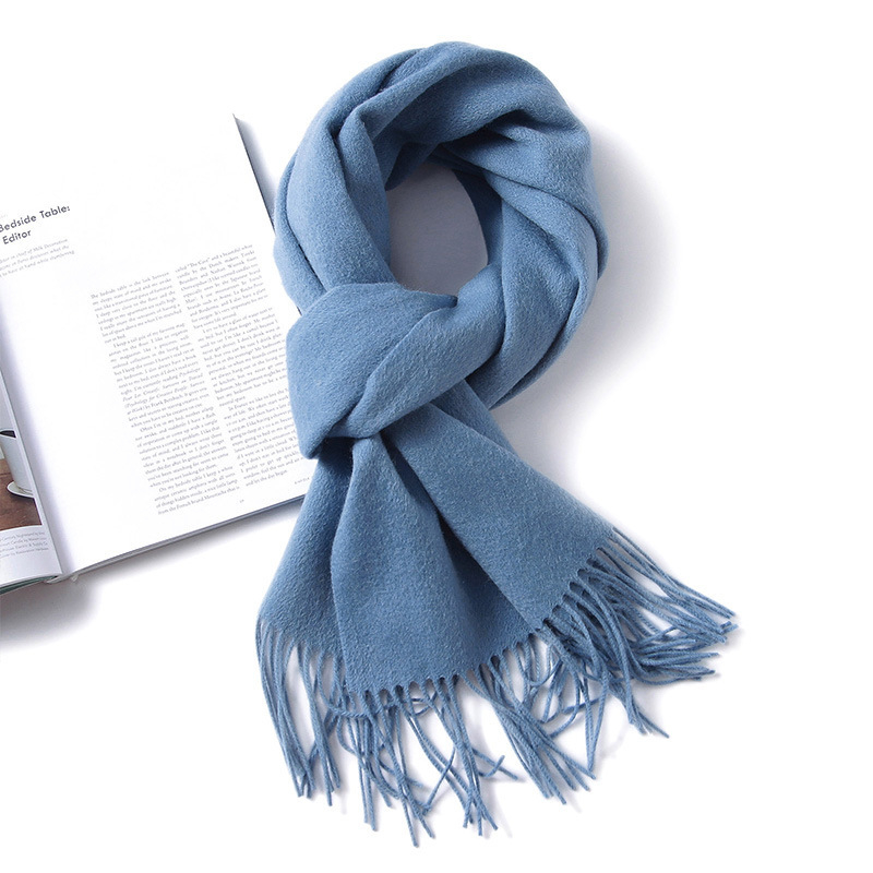 Φουλάρι από κασμίρι, 100% κασμίρι, μακρύ και ευέλικτο, πλεκτό για χειμώνα, κορεατικού στυλ