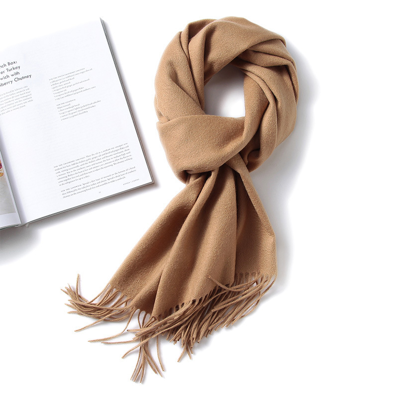 Φουλάρι από κασμίρι, 100% κασμίρι, μακρύ και ευέλικτο, πλεκτό για χειμώνα, κορεατικού στυλ