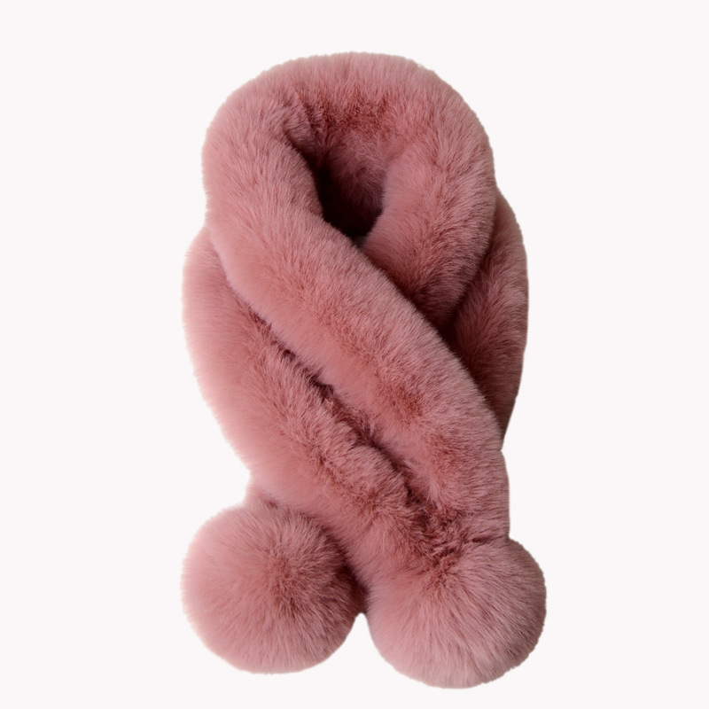 Női dupla cső sál műnyúlszőrrel - kézzel készült, üreges dizájn, meleg téli kiegészítő