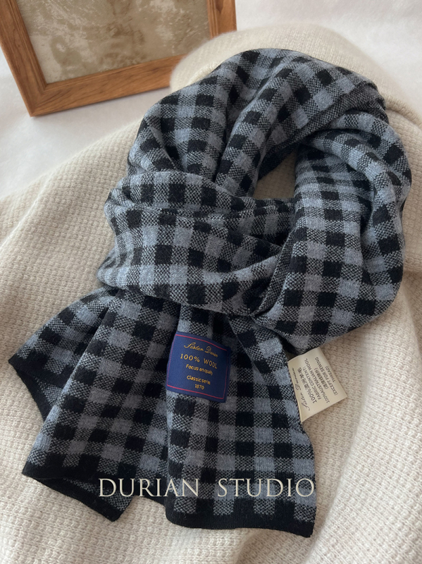 Nayue šal od 100% vune karirani uzorak Warp-Knit tkanjem, zima