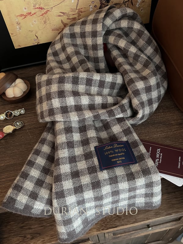 Nayue šal od 100% vune karirani uzorak Warp-Knit tkanjem, zima