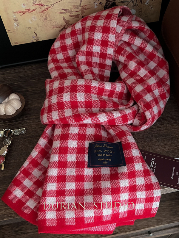 Nayue šal od 100% vune karirani uzorak Warp-Knit tkanjem, zima