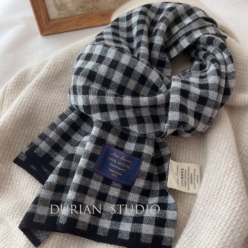 Nayue šal od 100% vune karirani uzorak Warp-Knit tkanjem, zima