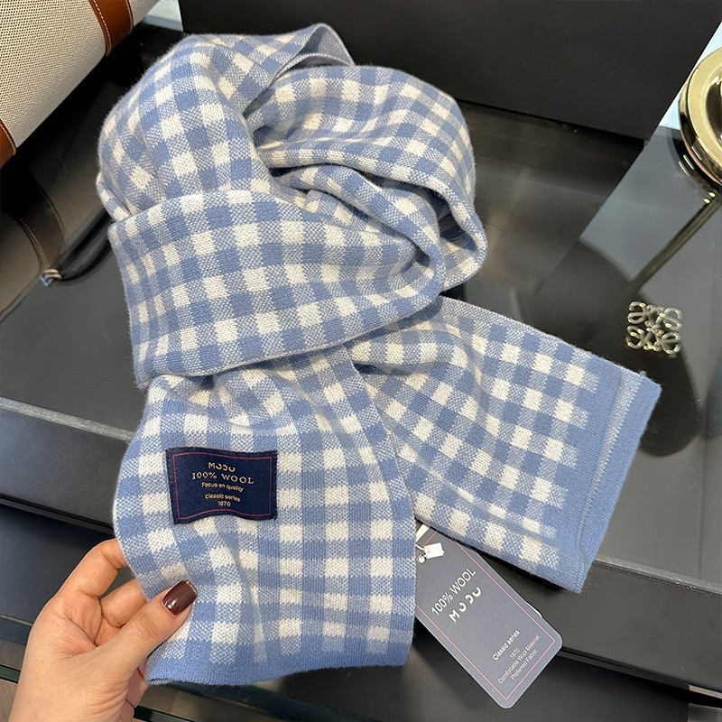 Nayue šal od 100% vune karirani uzorak Warp-Knit tkanjem, zima