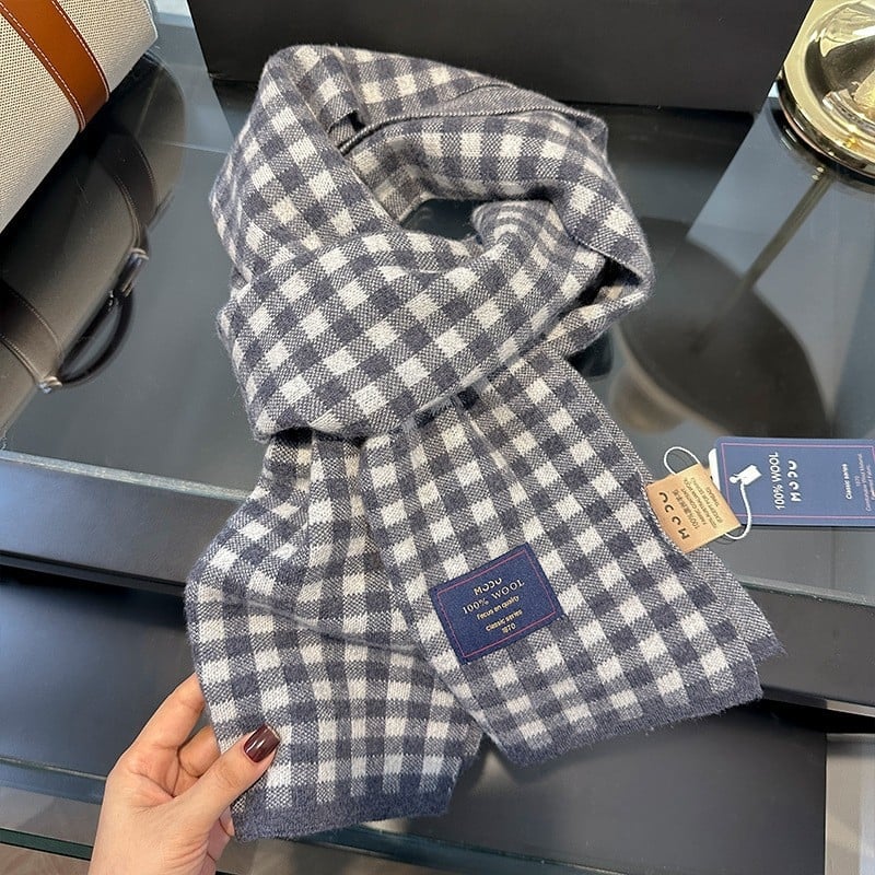 Nayue šal od 100% vune karirani uzorak Warp-Knit tkanjem, zima