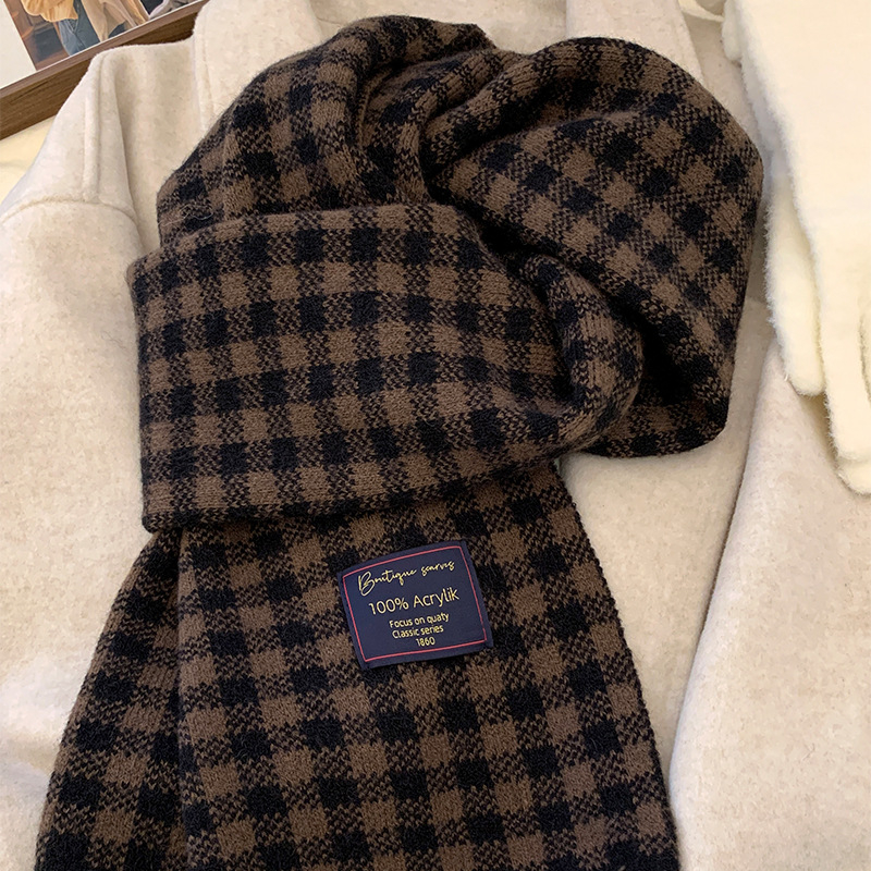 Nayue šal od 100% vune karirani uzorak Warp-Knit tkanjem, zima