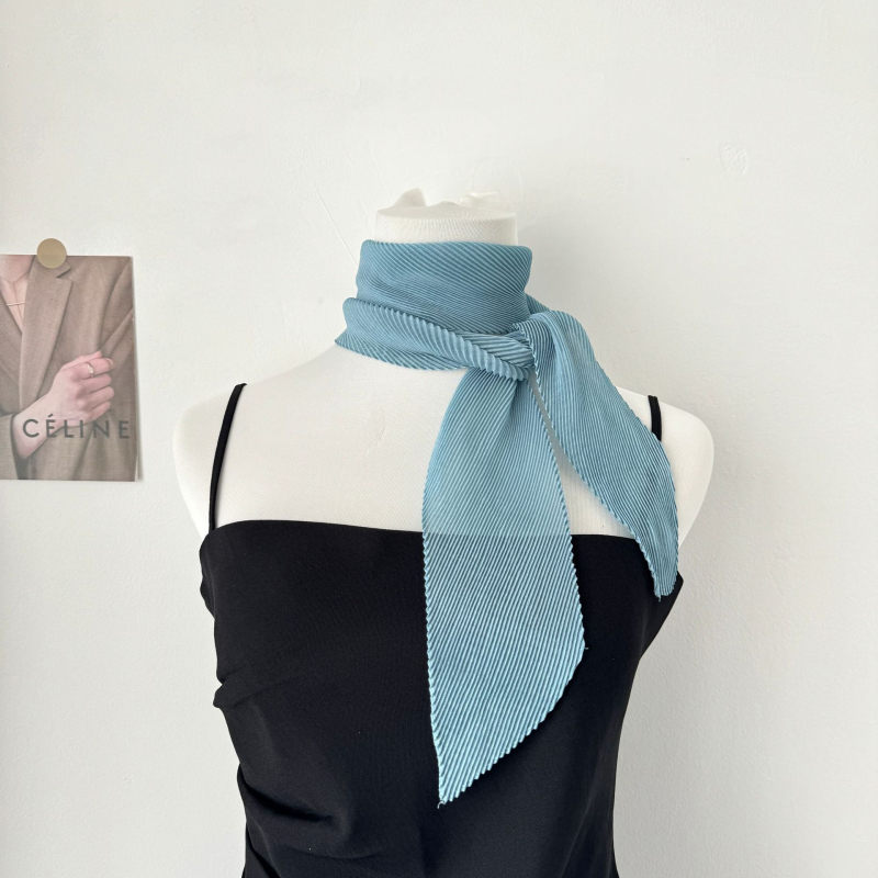 Dugi šal od poliestera, crepe tkanje, plisiranje, gradski stil