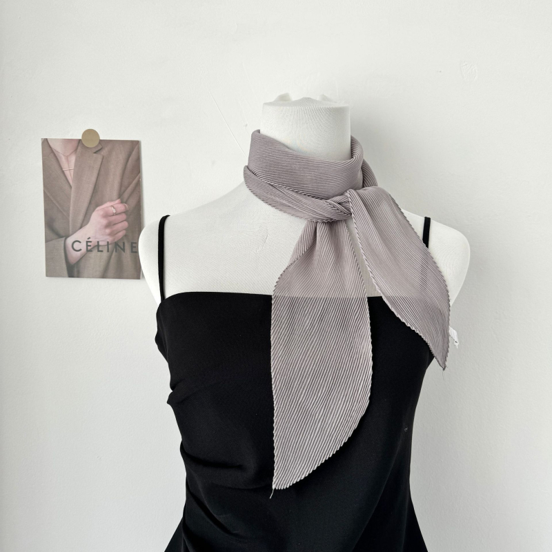 Dugi šal od poliestera, crepe tkanje, plisiranje, gradski stil