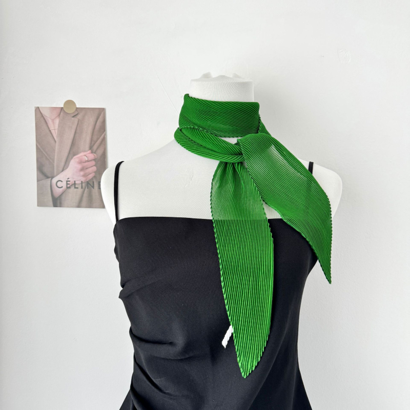 Dugi šal od poliestera, crepe tkanje, plisiranje, gradski stil