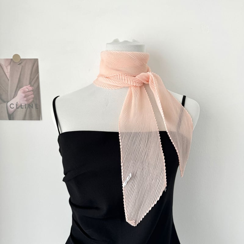 Dugi šal od poliestera, crepe tkanje, plisiranje, gradski stil