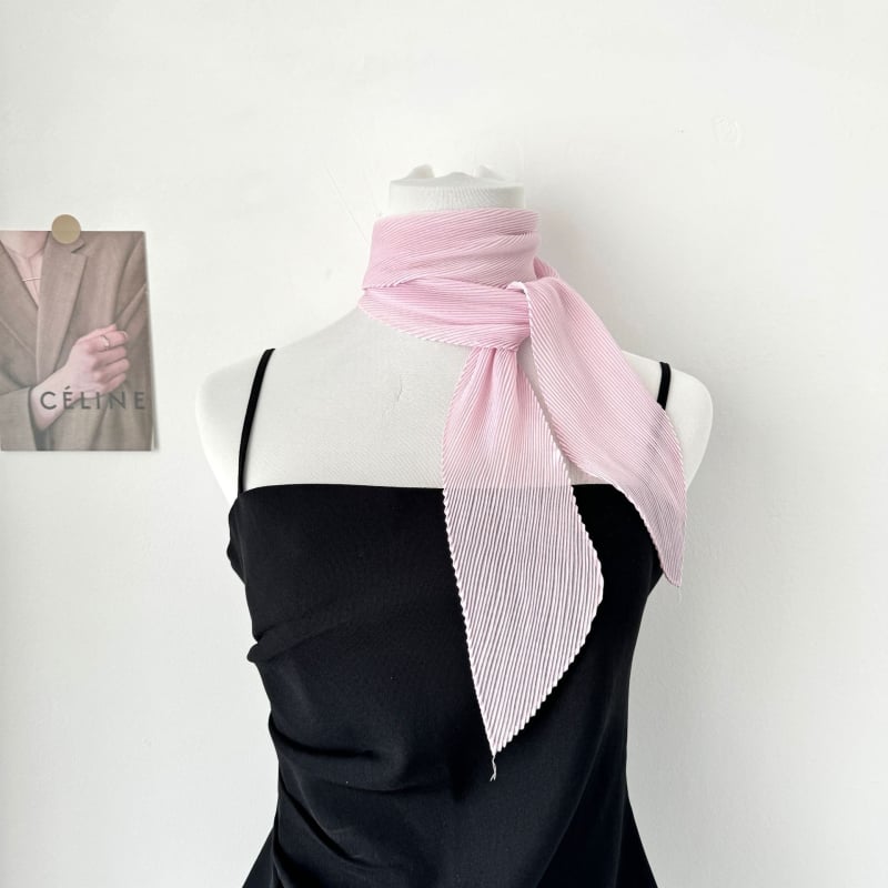 Dugi šal od poliestera, crepe tkanje, plisiranje, gradski stil