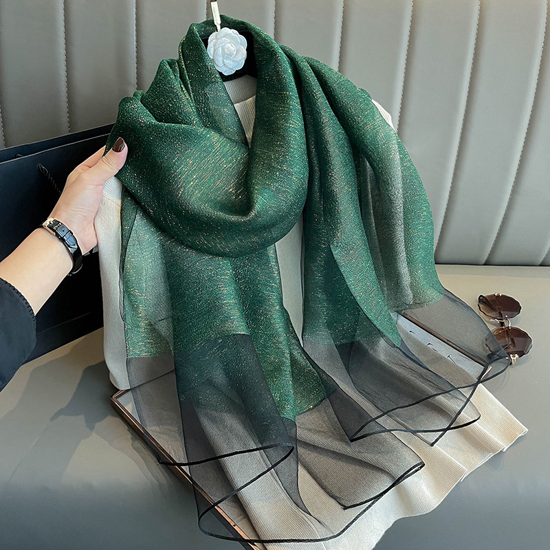 Ženski dvostruki šal od svile, svileno-vunasto platno, Plain Weave, Jacquard, gradski svakodnevni stil