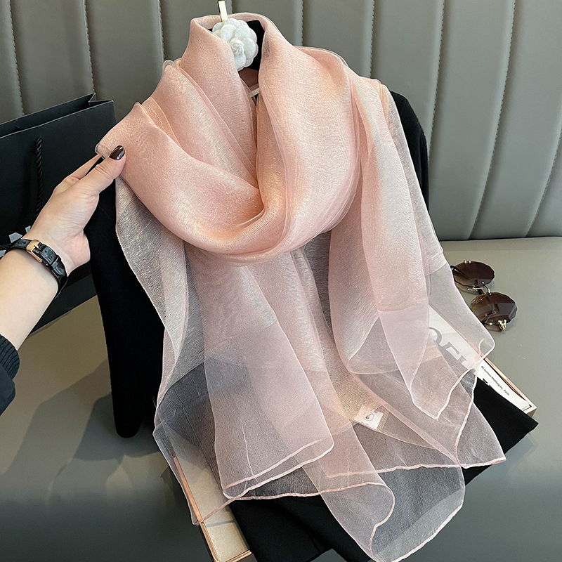 Ženski dvostruki šal od svile, svileno-vunasto platno, Plain Weave, Jacquard, gradski svakodnevni stil