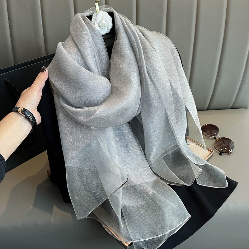 Ženski dvostruki šal od svile, svileno-vunasto platno, Plain Weave, Jacquard, gradski svakodnevni stil