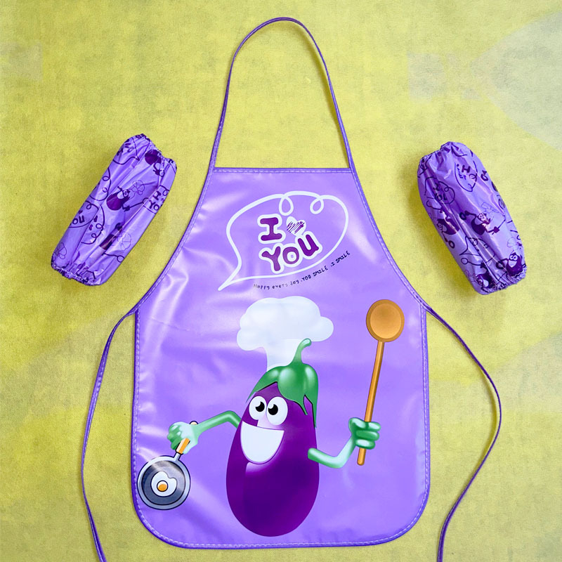 Vaikų EVA vandeniui atspari prijuostė su animaciniu raštu, saugumo lygis A, skirta 3–8 metų vaikams