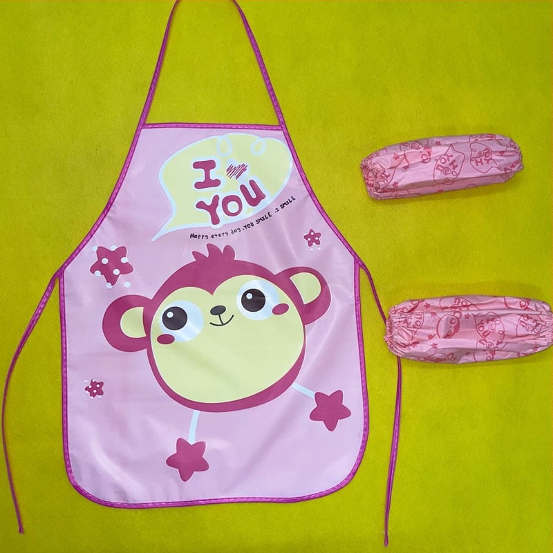 Vaikų EVA vandeniui atspari prijuostė su animaciniu raštu, saugumo lygis A, skirta 3–8 metų vaikams