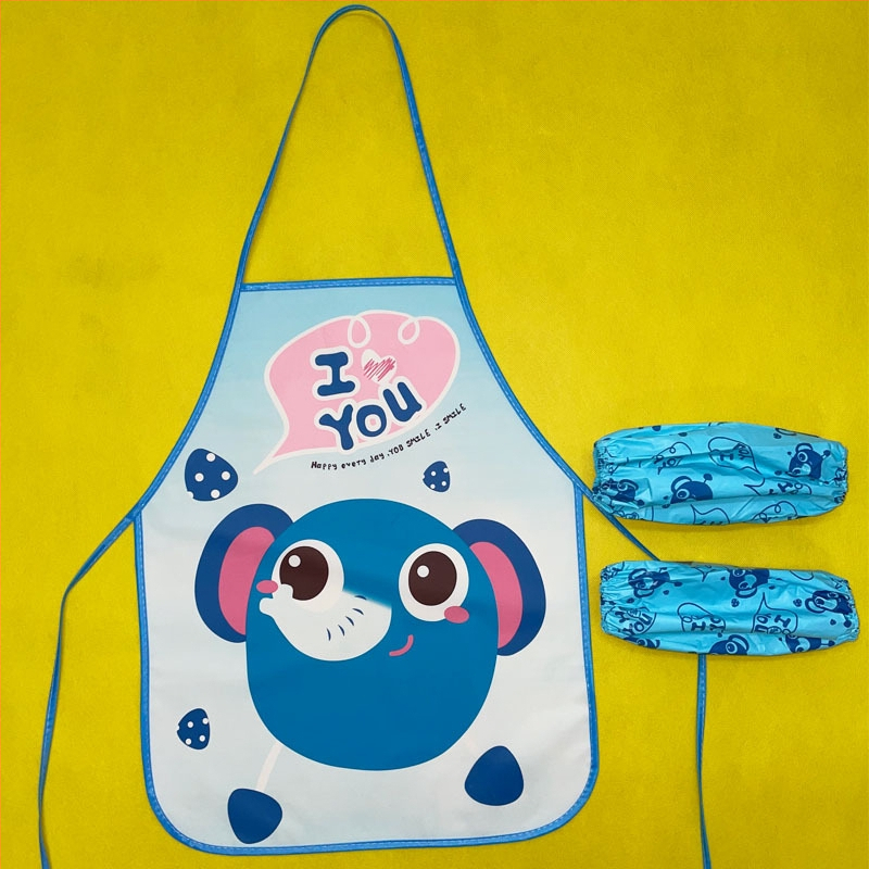 Vaikų EVA vandeniui atspari prijuostė su animaciniu raštu, saugumo lygis A, skirta 3–8 metų vaikams