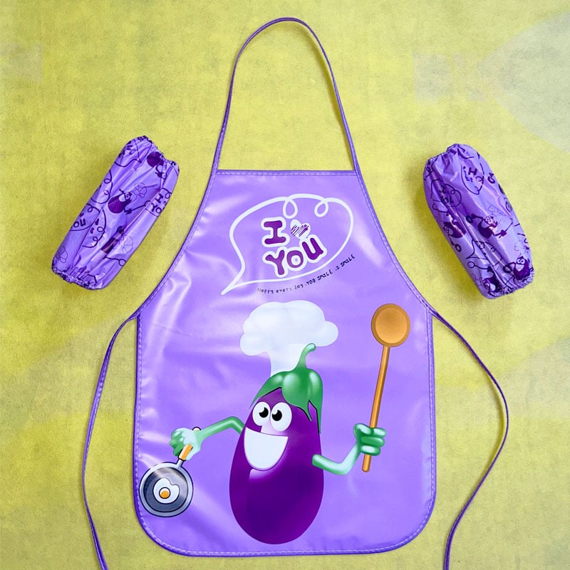 Vaikų EVA vandeniui atspari prijuostė su animaciniu raštu, saugumo lygis A, skirta 3–8 metų vaikams