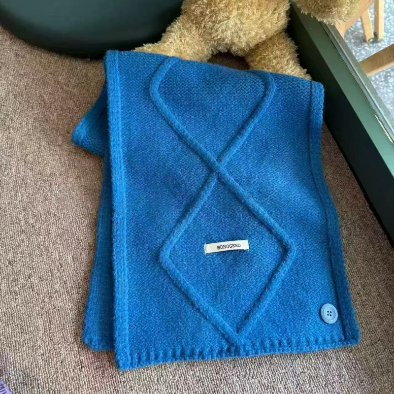 Nordijski šal, pleteni šal s gumbima za obitelj, više načina nošenja, warp pletenje, zimsku toplinu, vunena smjesa materijala, srednja duljina, svestran