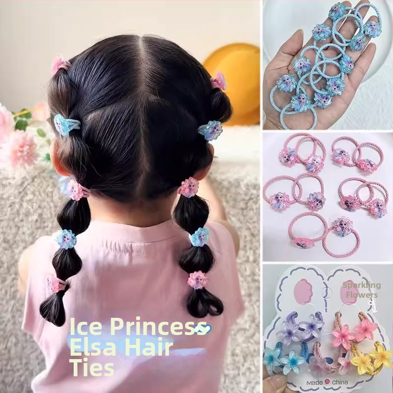 Detské doplnky na vlasy: Elsa princezná inšpirovaný set sponiek a kvetinová čelenka, bez stôp, ručná výroba, plast/ živica