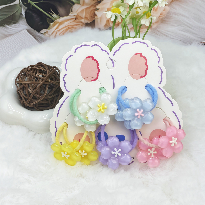 Аксесоар за коса за момичета: комплект Елза принцеса — лента за коса с цвете, еластичен ластик, ръчна изработка, пластмаса/смола