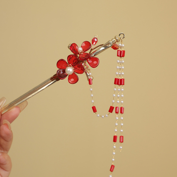 Ukosnica za kosu od stakla s resom, etnički stil, geometrijski dizajn inspiriran mačem, prilagodljivo