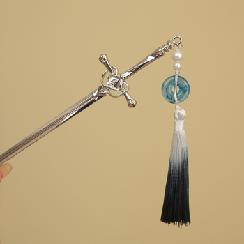 Ukosnica za kosu od stakla s resom, etnički stil, geometrijski dizajn inspiriran mačem, prilagodljivo