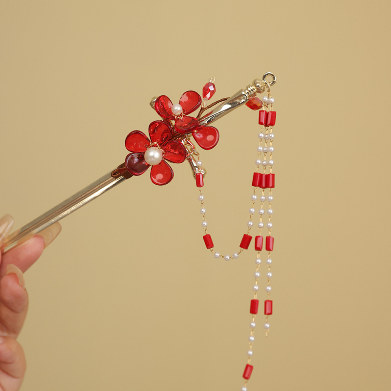 Ukosnica za kosu od stakla s resom, etnički stil, geometrijski dizajn inspiriran mačem, prilagodljivo