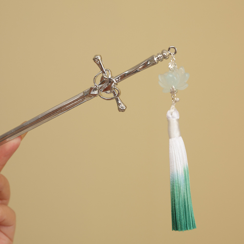 Ukosnica za kosu od stakla s resom, etnički stil, geometrijski dizajn inspiriran mačem, prilagodljivo