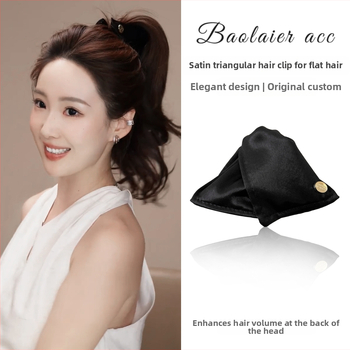 Satīna trīsstūrveida matu spraudnis sievietēm, rokdarbs, pavasaris 2025