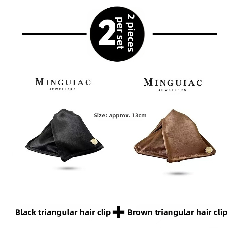 Satīna trīsstūrveida matu spraudnis sievietēm, rokdarbs, pavasaris 2025