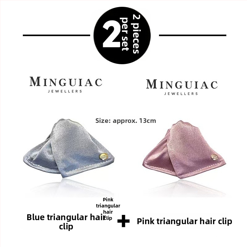 Satīna trīsstūrveida matu spraudnis sievietēm, rokdarbs, pavasaris 2025