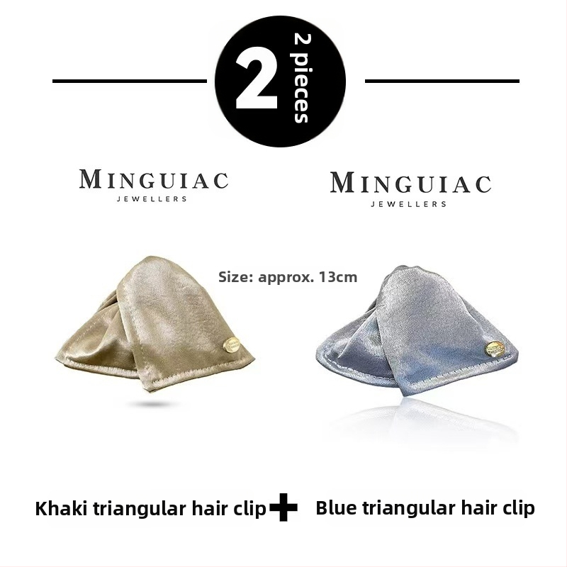 Satīna trīsstūrveida matu spraudnis sievietēm, rokdarbs, pavasaris 2025