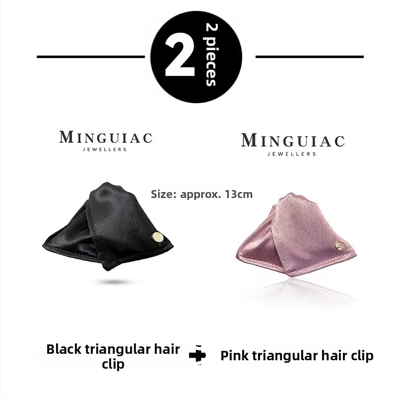 Satīna trīsstūrveida matu spraudnis sievietēm, rokdarbs, pavasaris 2025