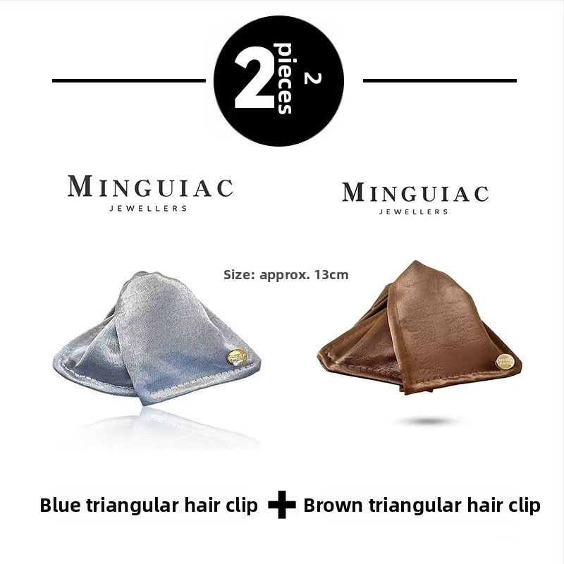 Satīna trīsstūrveida matu spraudnis sievietēm, rokdarbs, pavasaris 2025