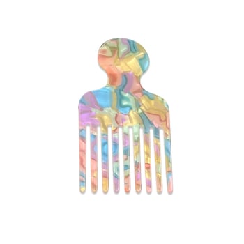 Ručni ženski vintage češalj za kosu s finim zubima, mramorni uzorak, antistatčan