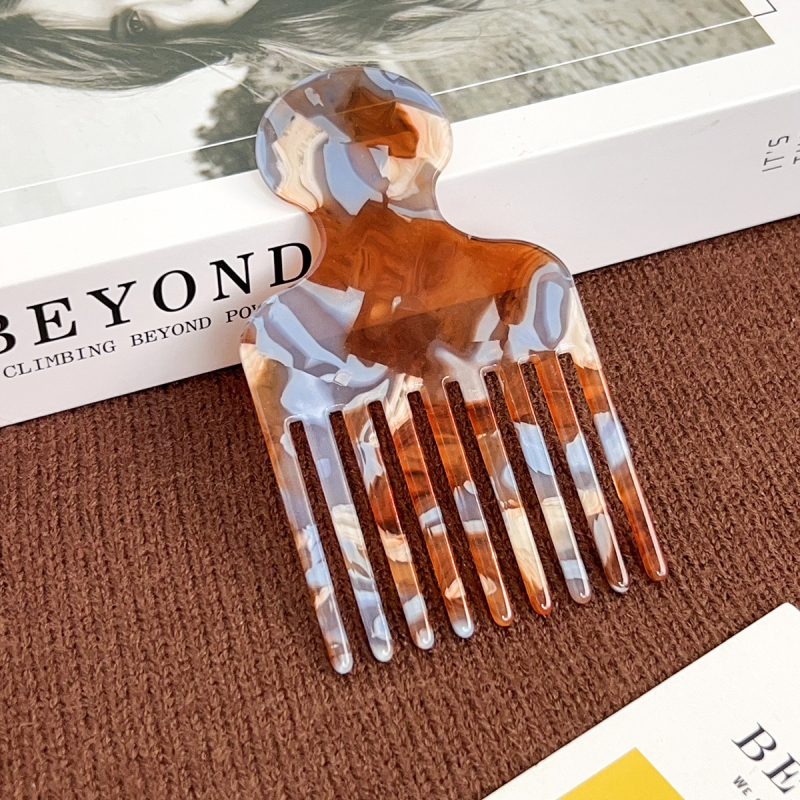 Ručni ženski vintage češalj za kosu s finim zubima, mramorni uzorak, antistatčan