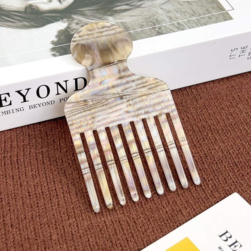 Ručni ženski vintage češalj za kosu s finim zubima, mramorni uzorak, antistatčan