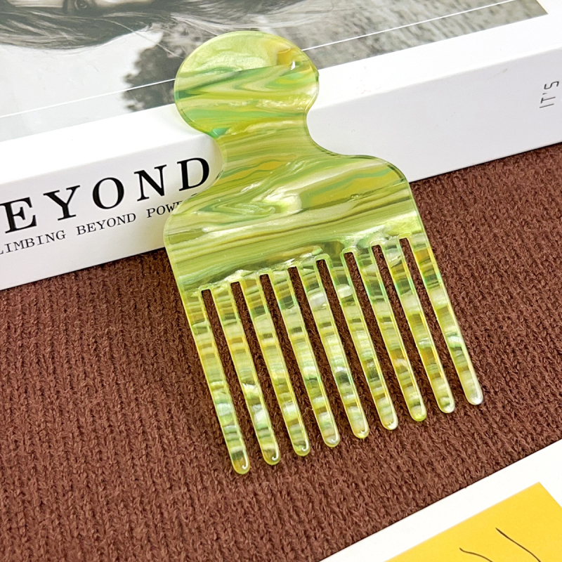 Ručni ženski vintage češalj za kosu s finim zubima, mramorni uzorak, antistatčan