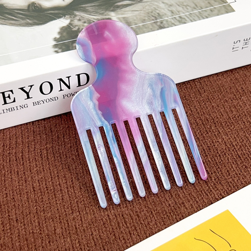 Ručni ženski vintage češalj za kosu s finim zubima, mramorni uzorak, antistatčan