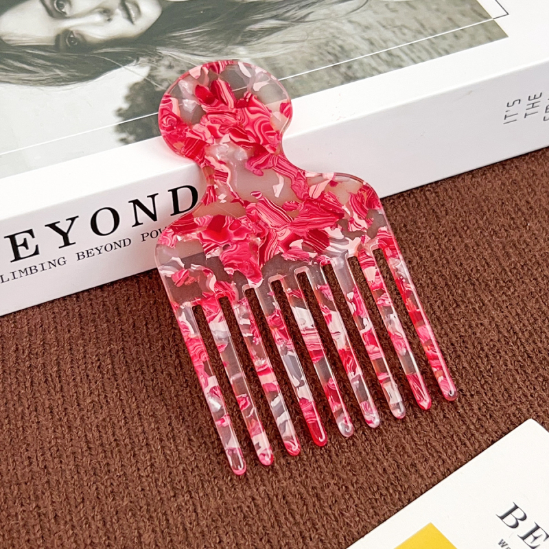 Ručni ženski vintage češalj za kosu s finim zubima, mramorni uzorak, antistatčan