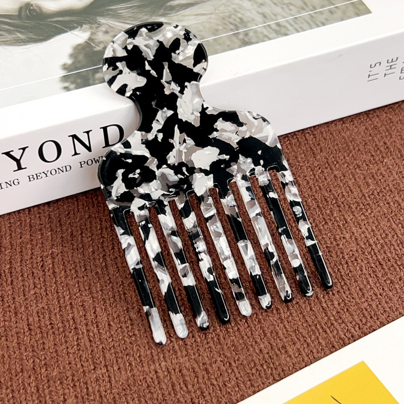 Ručni ženski vintage češalj za kosu s finim zubima, mramorni uzorak, antistatčan