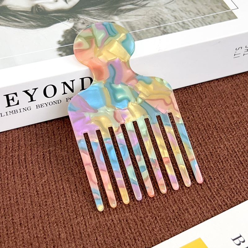 Ručni ženski vintage češalj za kosu s finim zubima, mramorni uzorak, antistatčan