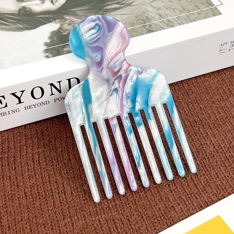 Ručni ženski vintage češalj za kosu s finim zubima, mramorni uzorak, antistatčan