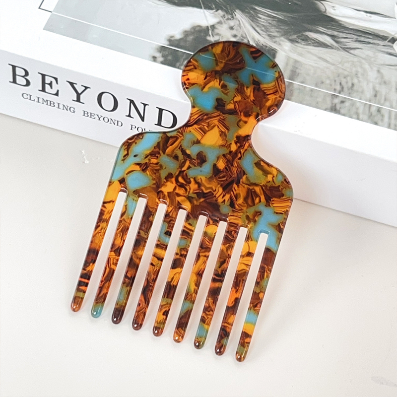 Ručni ženski vintage češalj za kosu s finim zubima, mramorni uzorak, antistatčan