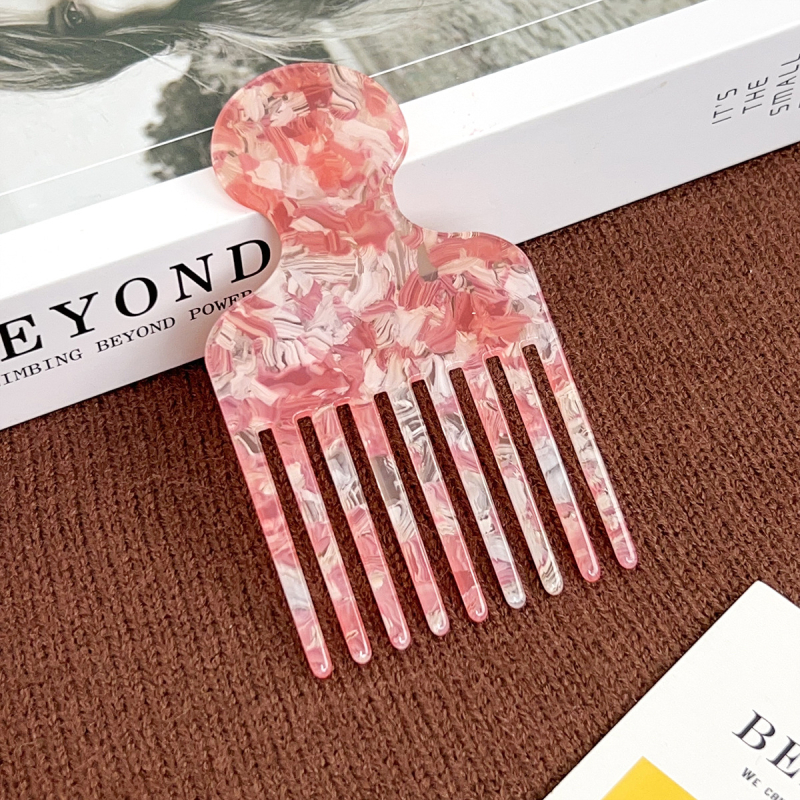 Ručni ženski vintage češalj za kosu s finim zubima, mramorni uzorak, antistatčan