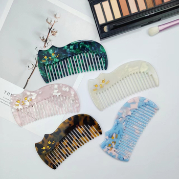 Četka za kosu s motivom mačke, debela, od ploče octene kiseline, ručno izrađena, antistatična